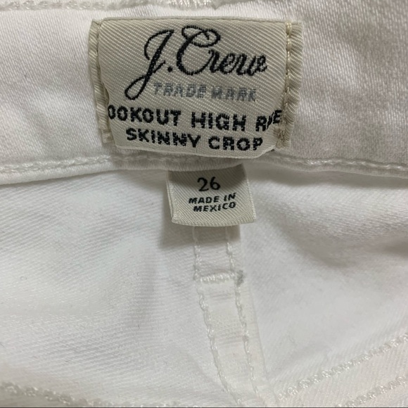 J Crew White Distressed Lookout High Rise Skinny Crop Jeans Size 26 - Picture 11 of 12